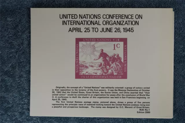 UN Conference on Integrational Organization Souvenir Card - Numbered