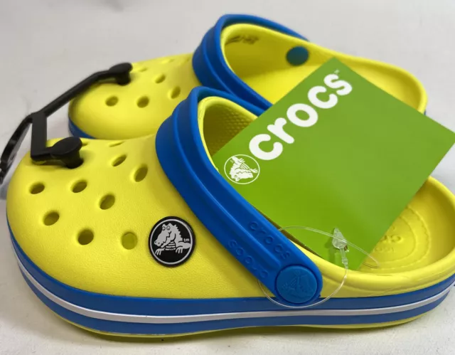 Crocband Clog K Tennis Ball Green/Ocean Blue Relaxed Fit Kids C4 Crocs 2