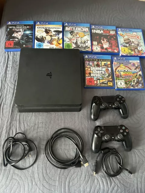 Sony PlayStation 4 Slim 500GB Spielkonsole mit 2 Controller Und 7 Spiele