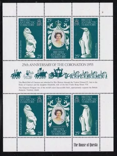 Album Trésors Br Antarctique Territoire Scott #71 Elizabeth Coronation Sheet MNH