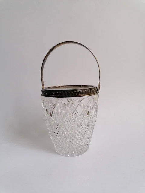 SECCHIELLO GHIACCIO VINTAGE CON GHIERA E MANICO IN ARGENTO 800 H. 13 cm