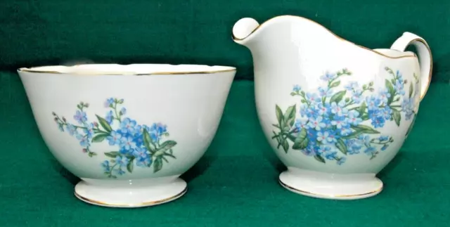 Queen Anne Bone China.  Milk Jug & Sugar Bowl. Pristine