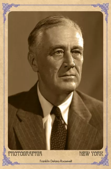 Franklin Delano Roosevelt FDR Vintage Photograph A++ Reprint Cabinet Card CDV