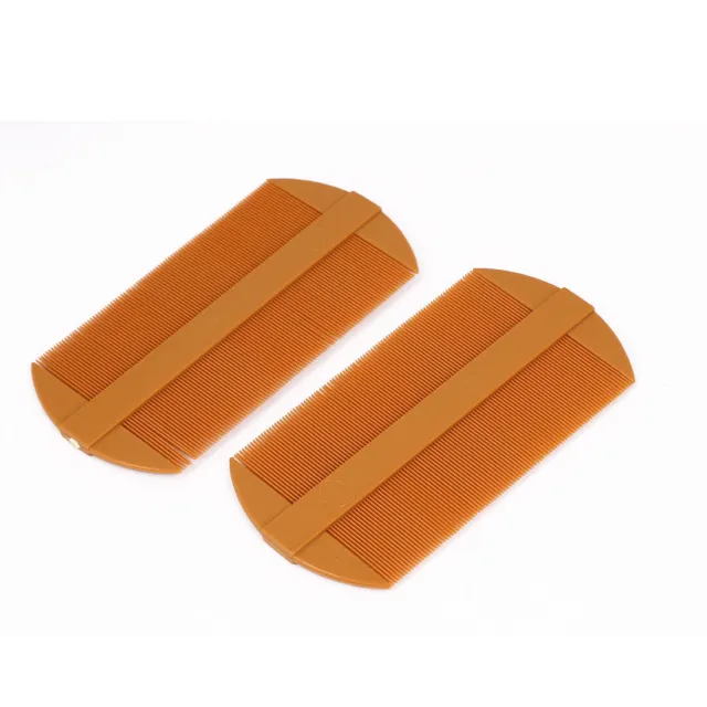 2Pcs Plastic Barber Hairdressing Double Edges Sided Fine Tooth Hair Comb Brown
