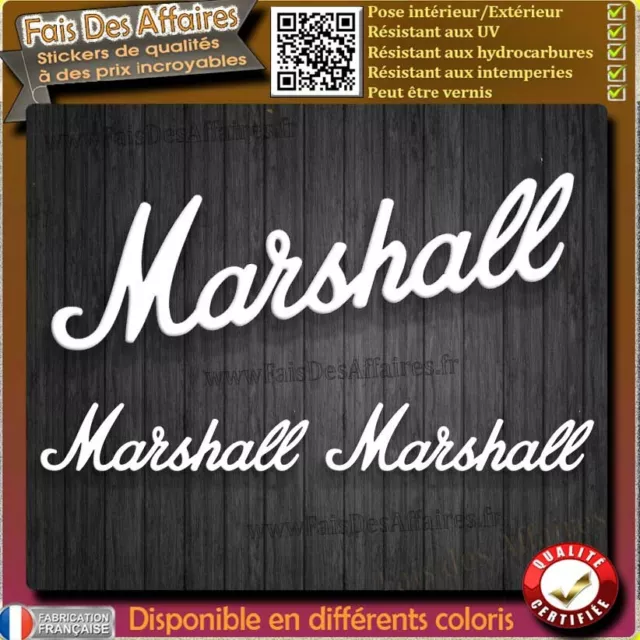 3 sticker autocollant Marshall amplification guitare électrique rock decal music