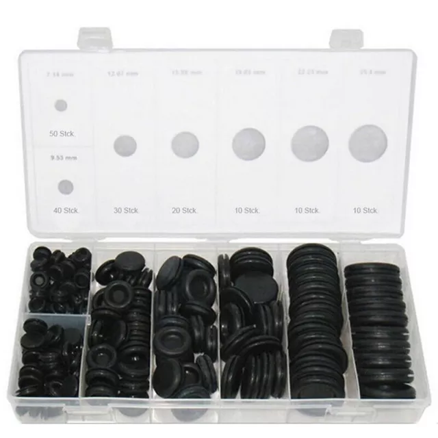 170x Assortment Rubber Grommet Firewall Hole Plug Set Electrical Wire Gasket Kit