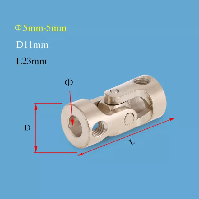 5pcs Stainless Steel 5 to 5mm Full Metal Universal Joint Cardan Couplings T4T8