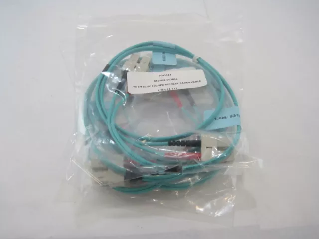 Lot of 4 Corning 852-442-003BLL VS 1M SC 10G DPX PVC 2LBL Fiber Optic Cable