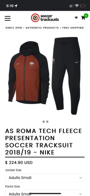 AS Roma Tech Fleece presentation tracksuit 2018/19 - Nike