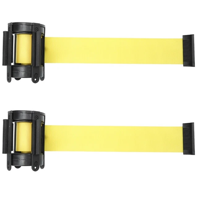 2x Retractable Queue Rope Crowd Control Barriers Line Safety Warning Tape