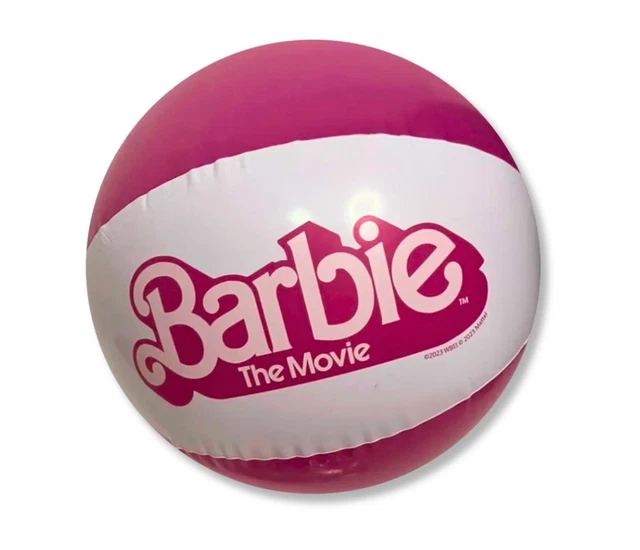 BARBIE THE MOVIE Inflatable Beach Ball 2023 Pink and White from Mattel ...