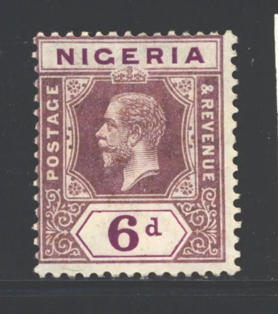 NIGERIA 28a SG25 MH 1921 6p vio KGV Defin Wmk Mult Script CA Die I CV$14