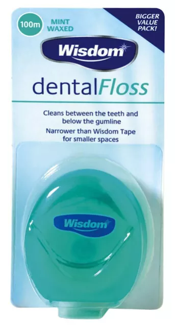 Wisdom Dental Floss Mint Waxed 100m