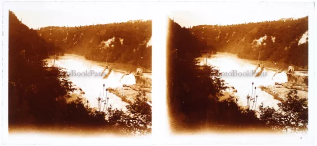 France Paysage Lac c1920 Photo Plaque de verre Stereo Vintage V27L7n7