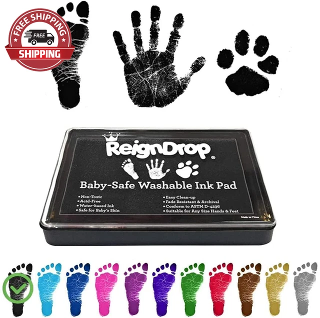 Ink Pad for Baby Footprint, Handprint, Create Impressive Keepsake Stamp, Non-Tox