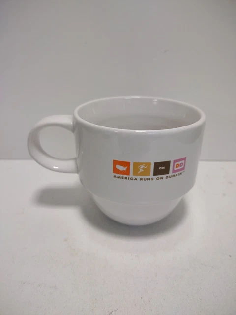 America Runs On Dunkin Coffee Tea Stackable Mug Cup Dunkin Donuts 2007