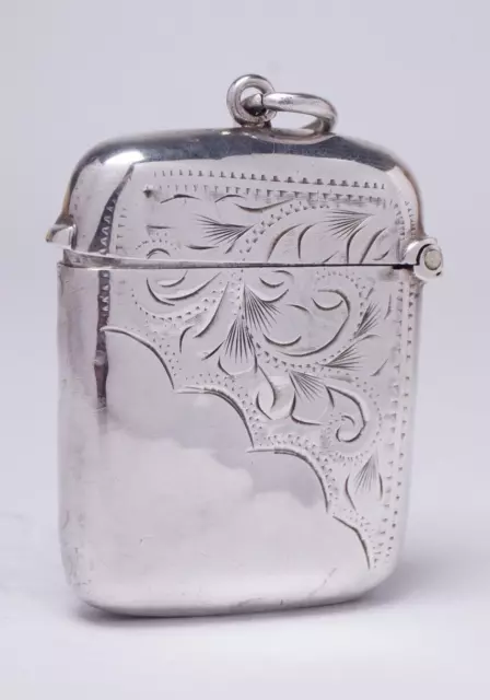 1908 Solid Sterling Silver Vesta Case - William Manton 3