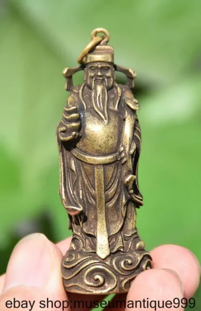 2.2" Chinese Pure brass Feng Shui Ru Yi Money Wealth Yuanbao God Pendant