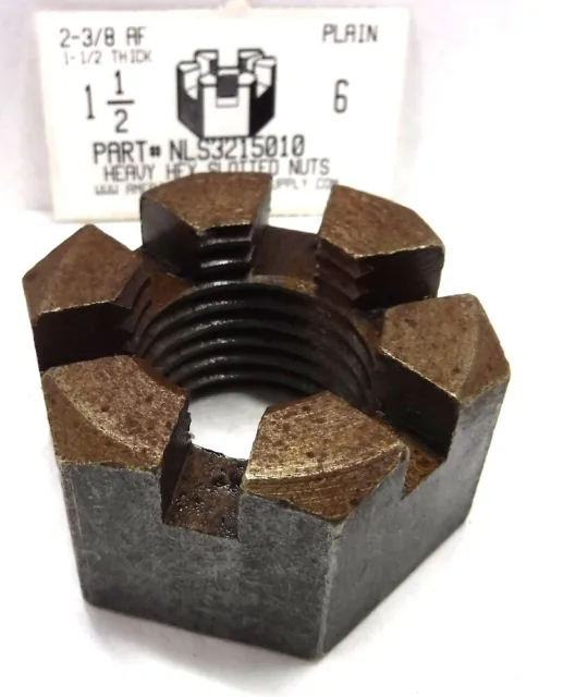 1-1/2"-6 Heavy Hex Slotted Nut Steel Plain 2-3/8 Af X 1-1/2 Th (1)