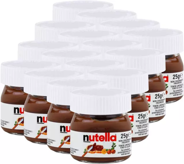 Set Di 16 Pz Nutella Mini In Vetro Da 25 Gr Piccolo Piccola