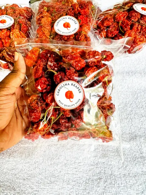 50 + 10 FREE Whole Dried Carolina Reaper Pepper Pods World Hottest Best Quality!