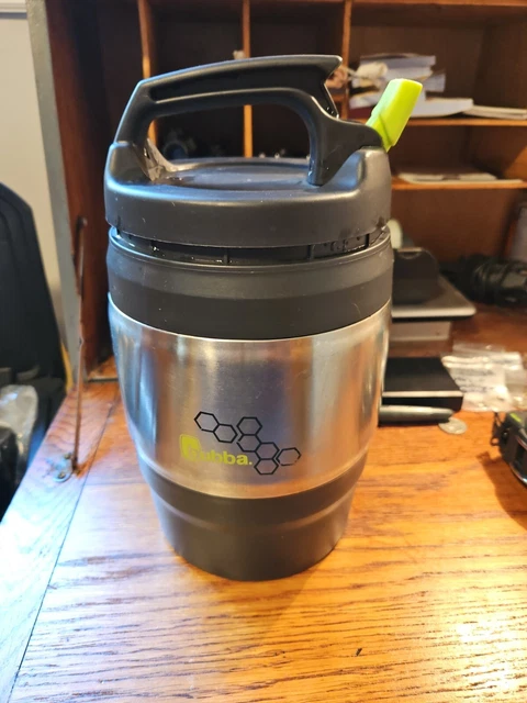Bubba Sport Water Jug Stainless Steel Black Green Spout 72oz Extra Big