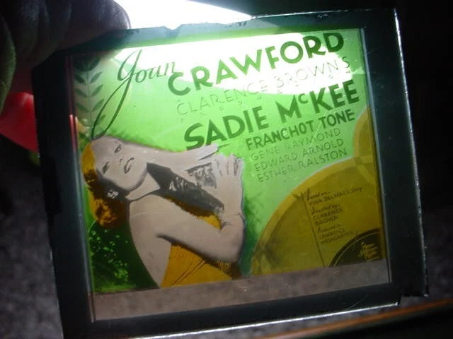 Advertising Movie Theatre Magic Lantern? Glass Slide Sadie Mckee Joan Crawford