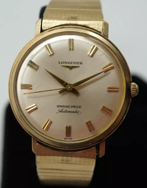 VINTAGE LONGINES GRAND Prize 10k Gold Filled Automatic Watch-Running ...