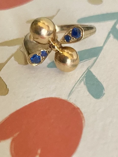 Bague En Or 18 Carats Avec 5 Saphirs - Taille 63, Poinçon Aigle, Occasion