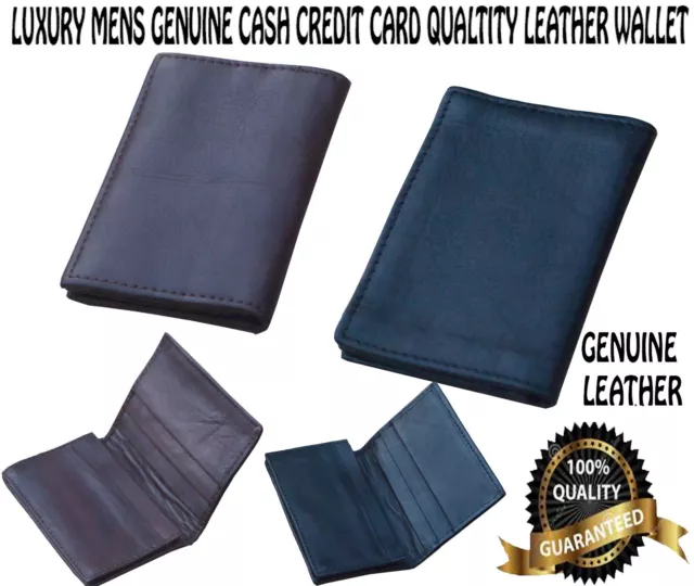 HEXAPRO Luxury Men Genuine cash credit card Quality Leather Wallet trifold Purse