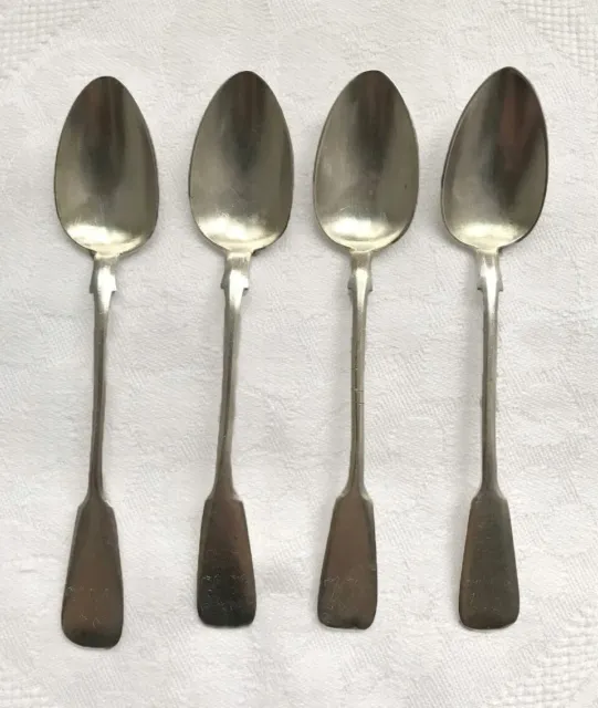 Russian Imperial Silver 84 Tea Spoons (4pcs) Hallmarked By Moscow Workshop