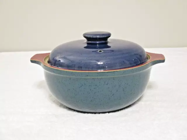 Denby England HARLEQUIN Round Casserole Dish With Vented Lid