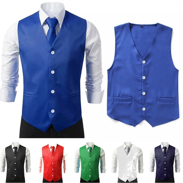 Nuovo Uomo Gilet Abito E Cravatta Fazzoletto Set Matrimonio Festa Ballo Formale