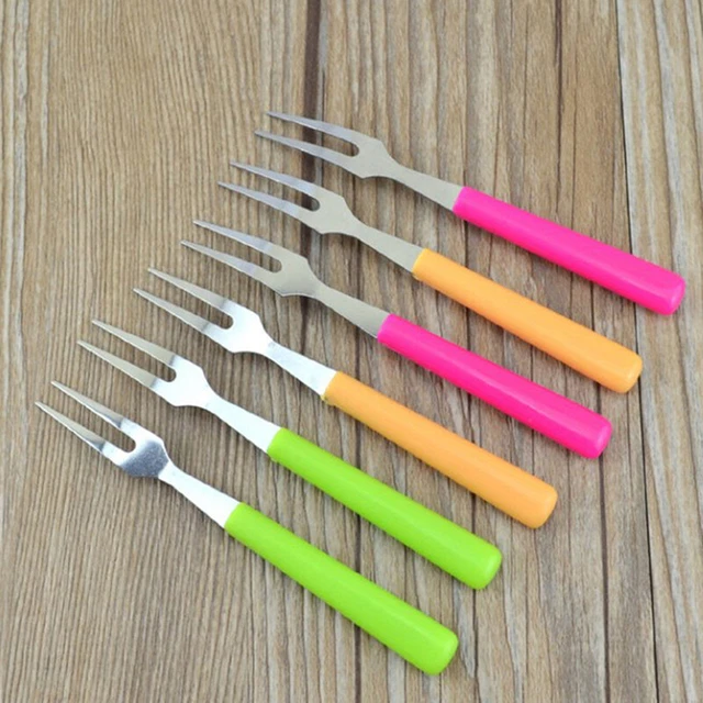 6 PCs Edelstahl -Obstgabeln Süßes Essen Picks Salatkuchen Dessert Gabe-DB