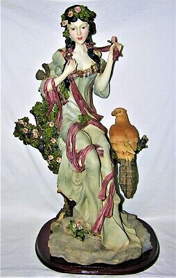 Large Resin Figural Statue of a Beautiful Woman Wrapped in Ribbon in a Tree