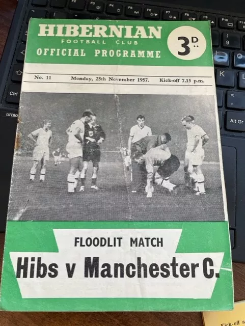 1957/58 Hibernian V Manchester City - Friendly