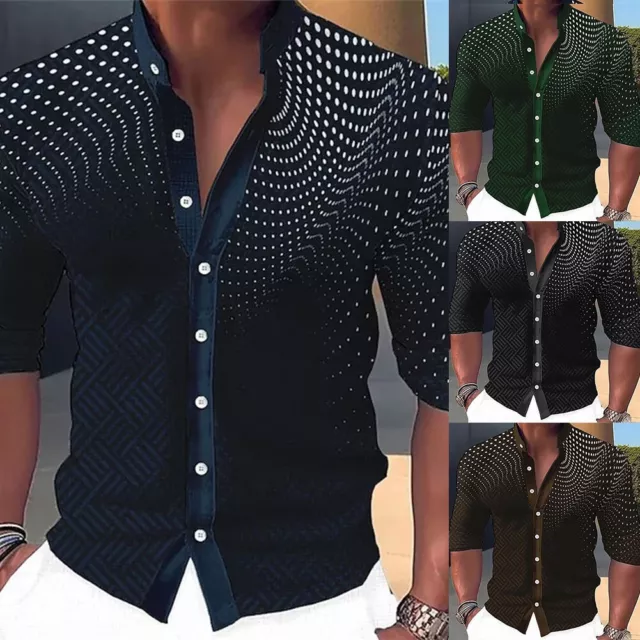 Men's Casual Party T Dress Up Shirt with Printed Design ideal for Muscular Fit