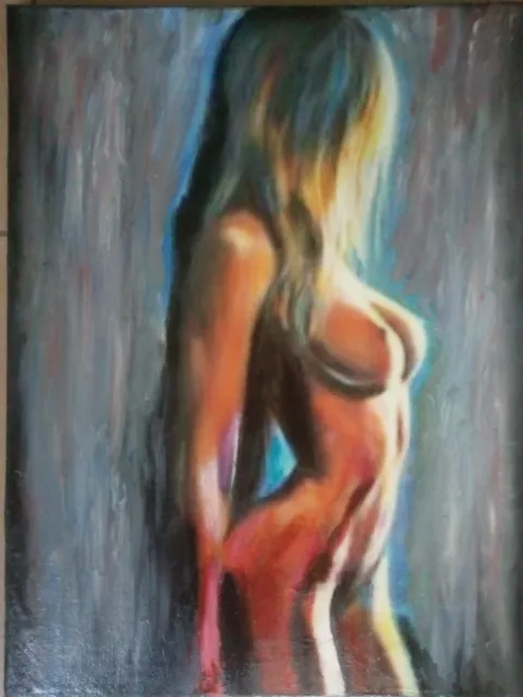 Dipinto olio su tela cm 30 x 40 x 2 nudo di donna astratto