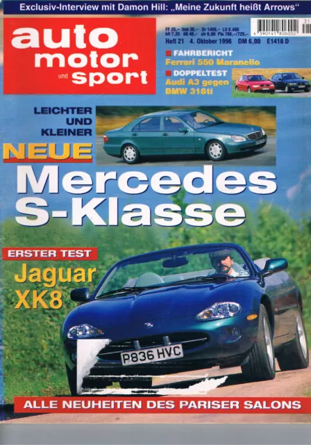 Zeitschrift Auto Motor und Sport AMS Oktober 1996 #21 Jaguar XK8 S-klasse