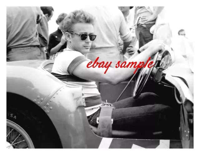 JAMES DEAN CANDID RACE CAR PHOTO - Sitting in his 1954 Ferrari Mondial, May 1955