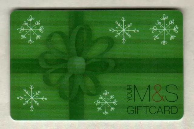 MARKS & SPENCER ( UK ) Green Bow and Snowflakes 2011 Gift Card ( $0 ...