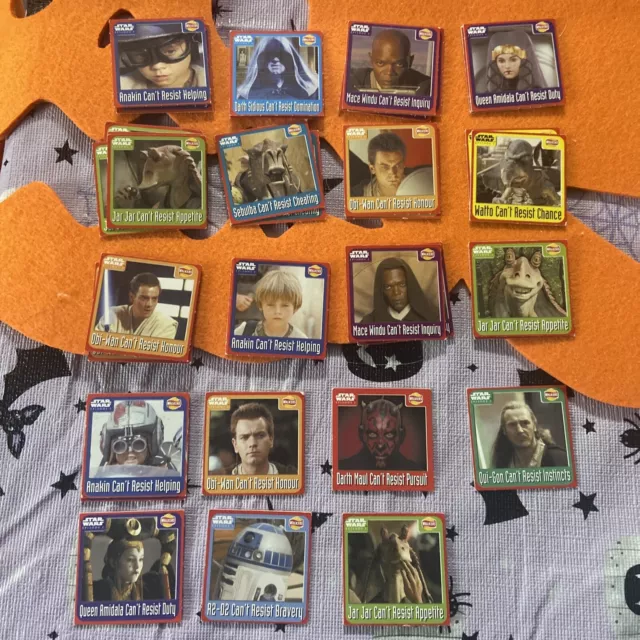 Job Lot Star Wars Episode one 1999 Walkers Scratch Game Cards x 19 in VGC