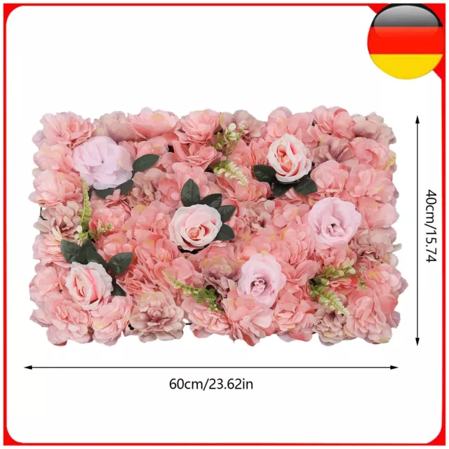 12 Stück Künstliche Blumenwand Rosenwand Hochzeit Hintergrund Dekor 40x60cm Rosa