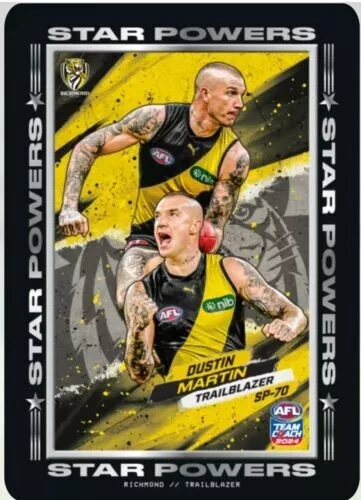 2024 AFL TEAMCOACH Dustin Martin Richmond Tigers Team Star Powers SP-70