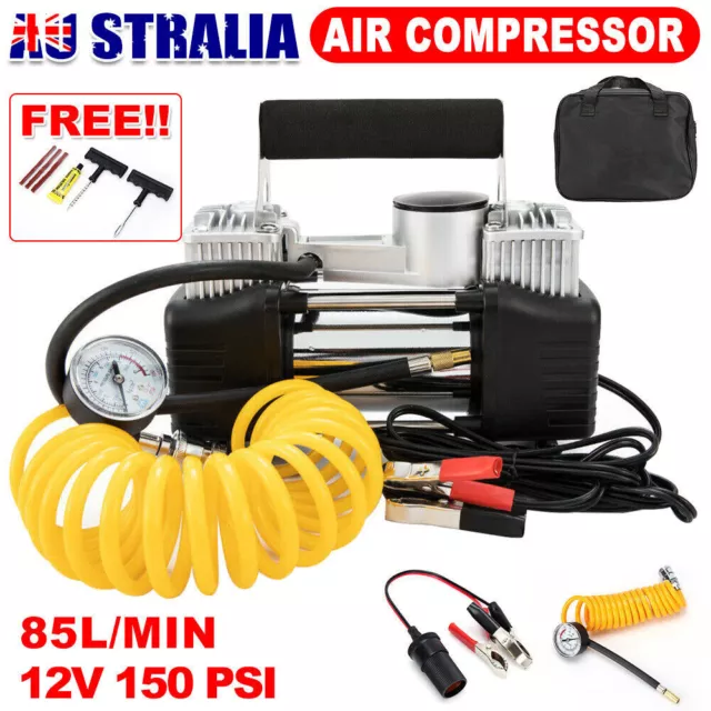 HEAVY DUTY 12V Portable Car Air Compressor Auto Tire Pump Tyre Inflator 150 PSI