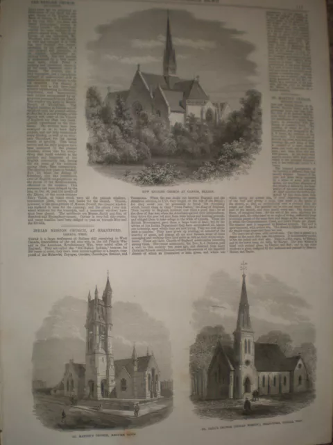 The new English church at Cannes France 1867 old print ref Y4