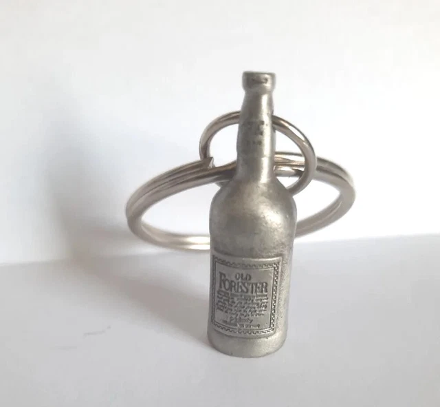 Old Forester Whiskey Pewter ? key holder keychain-COOL