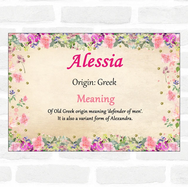 ALESSIA NAME MEANING Floral Certificate EUR 9,28 PicClick FR