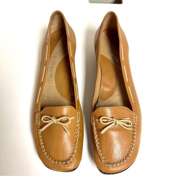 GIANNI BINI brown leather moccasins loafers comfort shoes women’s size 8