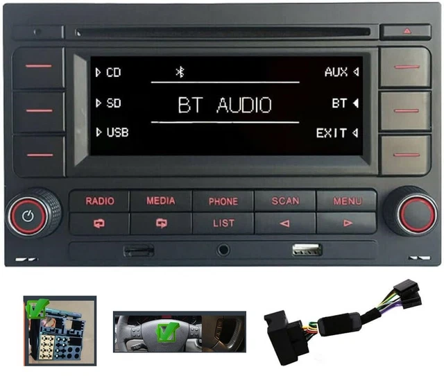 Car Radio RCN210 CD Player USB MP3 AUX Bluetooth For VW Golf MK4 Passat B5 Polo